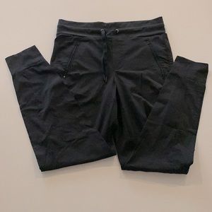 Womens Black Joggers with Zippered Pockets